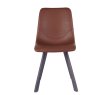 Vintage Cognac Pu Chair with Metal Leg