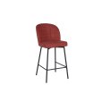 Clio Red Fabric Counter Stool