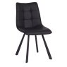 Louise Pu Vintage Black Chair with Anthracite Grey Metal Leg Louise Pu Vintage Black Chair with Anthracite Grey Metal Leg