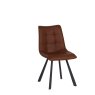 Louise Pu Vintage Cognac Chair with Anthracite Grey Metal Leg