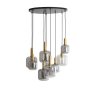 Hanglamp 9L 835x795 cm LEKAR antiek brons+smoke glas Hanglamp 9L 835x795 cm LEKAR antiek brons+smoke glas