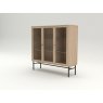 Velvet Vitrine with 3 Doors & Fluted Sides Velvet Vitrine with 3 Doors & Fluted Sides