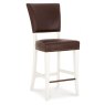 Charleston Ivory Bar Stool - Espresso Faux Leather