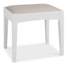 Hampstead White Stool - Pebble Grey Fabric Hampstead White Stool - Pebble Grey Fabric