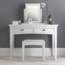 Hampstead White Stool - Pebble Grey Fabric Hampstead White Stool - Pebble Grey Fabric