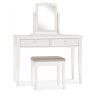 Rivendell White Stool - Pebble Grey Fabric Rivendell White Stool - Pebble Grey Fabric