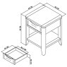 Chester Oak Lamp Table Drawer Chester Oak Lamp Table Drawer