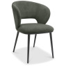 Luca - Green Fabric Chair with Matt Black Legs