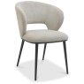 Luca - Beige Fabric Chair with Matt Black Legs