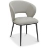 Luca - Grey Faux Leather Chair with Matt Black Legs