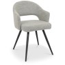 Sterling - Grey Boucle Fabric Chair with Black Legs