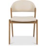 Camden Rustic Oak Upholstered Chair - Ivory Bonded Leather (Pair)