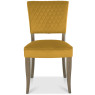 Logan Fumed Oak Upholstered Chair   Mustard Velvet Fabric  3